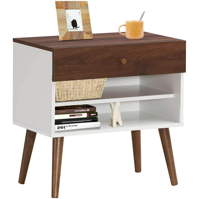Giantex Nightstand, Small End Table with Storage Shelf, Side Table Accent Table for Bedroom, Living Room