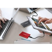 Samsung T7 Portable SSD 2TB Titan Gray, Up-to 1,050MB/s, USB 3.2 Gen2 (MU-PC2T0T/AM)
