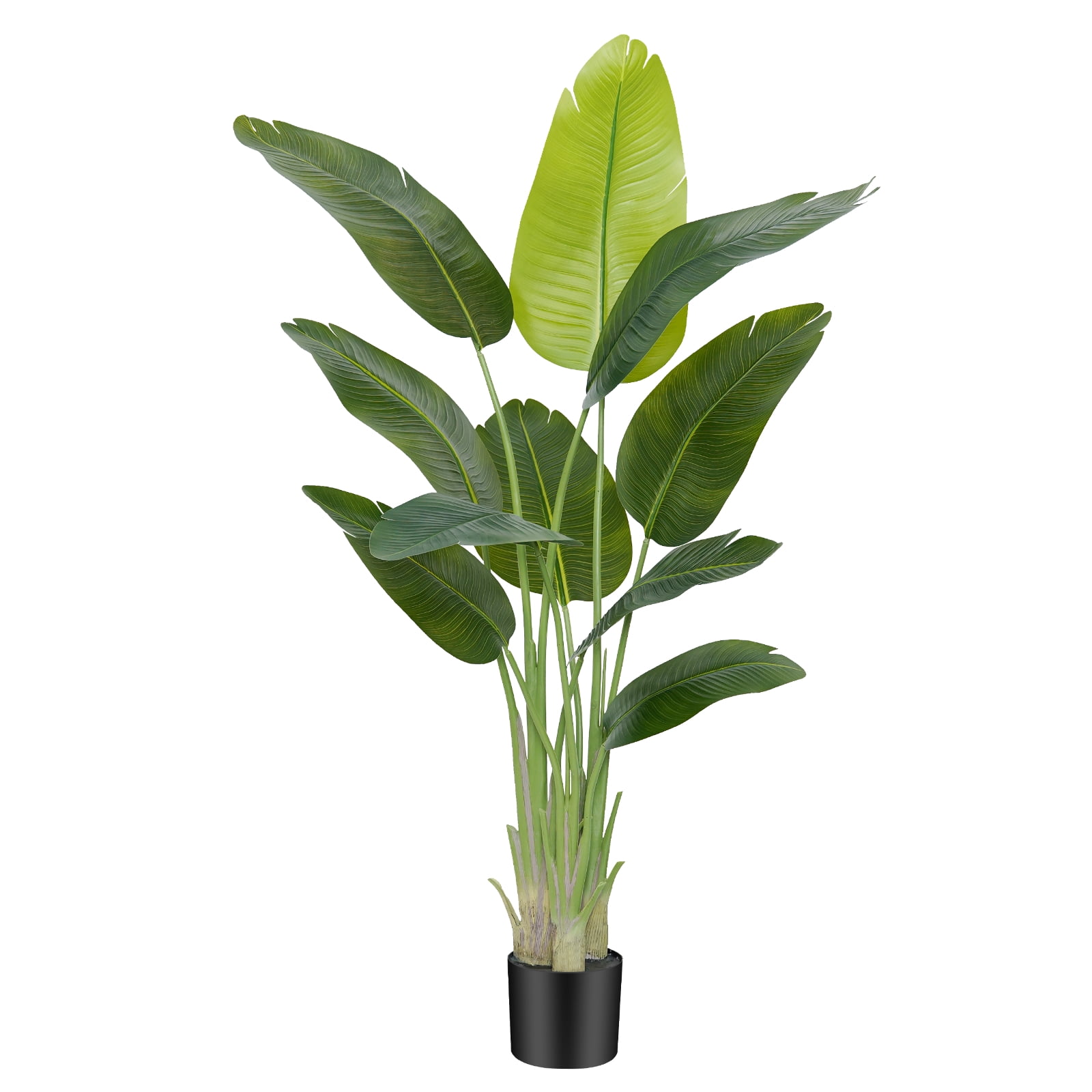 Keeplush 5FT Bird of Paradise Artificial Plant - Tall Fake Silk Tree with 10 Stems, Realistic Large Faux Indoor Floor Plant for Home Office Decor, Big Decorative House Plant (150cm)