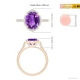 thumbnail image 5 of ANGARA Natural 2.28 Ct. Amethyst with Diamond Halo Ring in 14K Rose Gold for Women (Ring Size: 11.5), 5 of 10