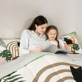 thumbnail image 4 of jejeloiu Modern Abstract Geometric 7-Piece Twin Bedding Sets,Cute Black Cat Bedding Comforter Set,Tropical Botanical Monstera Leaf Sheet Sets For Girls Boys,Breathable Home Decor Reversible, 4 of 8