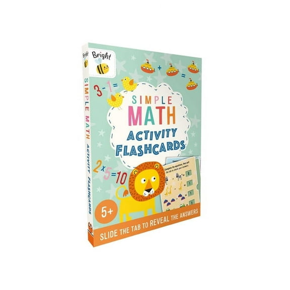 Bright Bee Simple Math Activity Flashcards: With Slide Tabs to Reveal Answers for Ages 5 & Up, (Paperback)