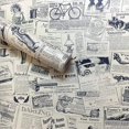 thumbnail image 1 of Rollo de papel tapiz multiusos, papel tapiz autoadhesivo vintage despegable y pegable, extraíble para muebles, estantes, cajones, hogar, papel de contacto de periódico de PVC ecológico, 1 of 5