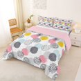 thumbnail image 3 of Castle Fairy Watercolor Round Dot Full Size Comforter Sets 3-Piece,Abstract Floral Burst Bedding Comforter Set,Pink Yellow Skyblue,Reversible,1 Comforter and 2 Pillowcases, 3 of 6