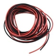 thumbnail image 1 of Cable de conexión de PVC de 22 AWG 3.0m/10ft, cable eléctrico flexible UL1007 negro rojo, diámetro de 1.5mm, 1 of 5