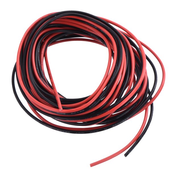 Cable de conexión de PVC de 22 AWG 3.0m/10ft, cable eléctrico flexible UL1007 negro rojo, diámetro de 1.5mm