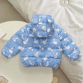 thumbnail image 5 of Wilark Toddler Girls Winter Warm Puffer Jackets with Pockets Relaxed Fit Casual Cute Long SLeeve Hooded Duck Print Lightweight Coats Blue 2, 5 of 9
