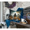 thumbnail image 4 of La Llorona Skeleton Spooky Halloween Fabric Decorative Pillow 18 in x 18 in, 4 of 5