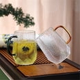 thumbnail image 4 of Hammered Drinking Cups, 14.5oz Clear Glass Coffee Mugs with Handles for Tea Cappuccino Latte Juice and Milk, 4 of 7