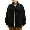 thumbnail image 2 of LOVZFMLL Jackets for Men's Fall And Winter Color Blocked Fleece Jacket Casual Cardigan Jacket, 2 of 9