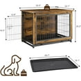thumbnail image 2 of JY QAQA Dog Crate Furniture, Wooden Dog Crate Table, Double-Doors Dog Furniture, Indoor Kennel, Dog Cage/Brown/M, 2 of 11