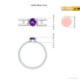 thumbnail image 4 of ANGARA Natural Amethyst Solitaire Parallel Split Shank Ring in 14K White Gold for Women (Size-5mm) | February Birthstone, Birthday, Anniversary, Jewelry Gift for Women | Natural Amethyst Ring, 4 of 9