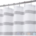 thumbnail image 2 of Striped Shower Curtain, Waterproof Waffle Weave Textured Bath Curtain with Grommets, Gray, 72"*72", 2 of 7