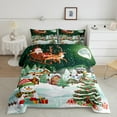 Christmas Tree Comforter Set 7 Piece Bed in a Bag Twin Cute Santa Claus