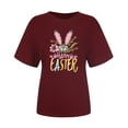 thumbnail image 4 of VBTAPA Bunny T-shirt for Women 2025 Easter Graphic Tees Egg Hunt Themed Printed Short Sleeve Crewneck Tee Tops Big Sales Today Wine XXXL, 4 of 6