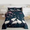 thumbnail image 2 of Feelyou Chinese Crane Animal Full Size Comforter Sets, Tokyo Cherry Blossoms Bedding Comforter Set, Japanese Artwork Style Reversible Bedding Sets, Lightweight Room Decor, 3-Piece, 2 of 8