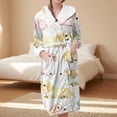 thumbnail image 2 of MEICHEN Plush Robes for Women Women's Long Nightgown with Pockets Up To The Ankle Hooded and Waisted Suitable for Home Use Women's Robes, 2 of 5