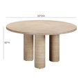thumbnail image 2 of TOV Furniture Patti Textured Faux Travertine Indoor / Outdoor Round Dining Table, 2 of 7