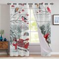 thumbnail image 2 of Skearow Xmas Drapes Grommet Christmas Curtains Blackout Linen Textured Window Curtain 2Pcs Kitchen Luxury Car Print Long Home Decor Bedroom White Red W:52''x H:54'' *2Pcs, 2 of 3