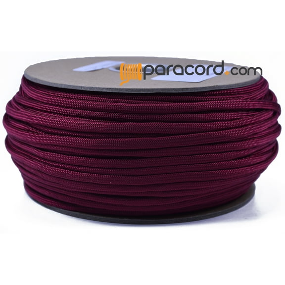 Bored Paracord Brand 550 Type III Paracord - Burgandy - 250 Feet Spool