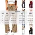 thumbnail image 3 of Levmjia Women Wide Leg Corduroy Pants High Waisted Drawstring Lounge Pants with Pockets Solid Color Casual Long Trousers, 3 of 7