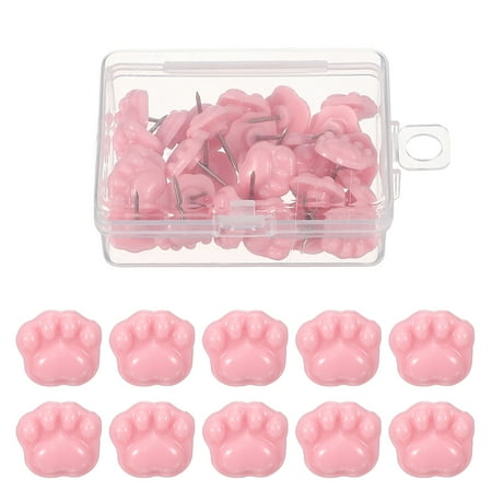 30 Pcs Push Pins for Bulletin Board, Cute Cat Paw Push Pin Decorative Animal Paws Thumb Tacks for Photos Cork Boards Wall Map Office Home Decor, Pink