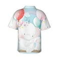 thumbnail image 3 of Fotbe Cute Elephant Hawaiian Shirt For Men Unisex Summer Beach Casual Short Sleeve Cotton Linen Button Down Shirts-Large, 3 of 9
