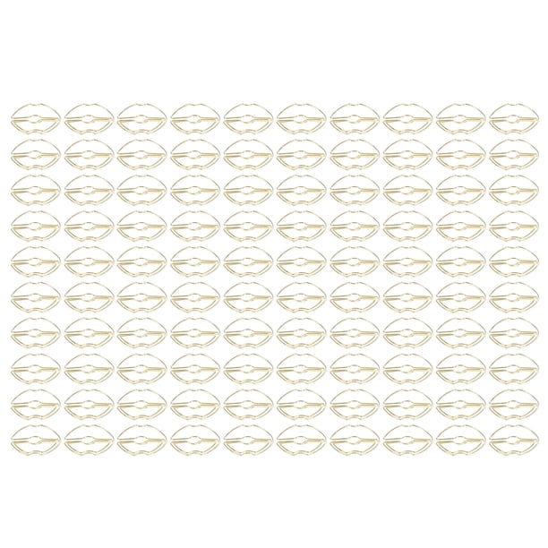 Papel 100 Clips De Papel Con Forma De Labios, Proceso De Galvanoplastia, Clips De Papel De Metal Dorado, Clips De Papel Portátiles Para Clasificación De Archivos