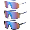 thumbnail image 2 of Sport HD Sunglasses Futuristic Men Women Large Wrap Around Black Frame New, 2 of 8