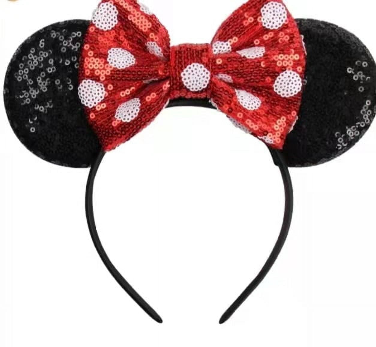 Women\'s Red Casual Handmade Polka Dot Bow Mickey Mouse Headband Disney. Parks Polka Dot Red Bow Minnie Mickey Mouse Black  main image 2