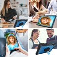 thumbnail image 6 of FIEWESEY for TCL Tab Pro 5G Case Built in Rotating Kickstand / Shoulder Strap Hand Strap Hybrid Shockproof Armor Kids Friendly Case for Nokia T20 / Vastking KingPad M10 10.36 inch - Black+Blue, 6 of 6