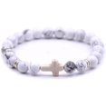 thumbnail image 3 of 4PCS Cross Beads Bracelet for Men Women 8mm Healing Lava Stone Stretch Bracelets,7.5", 3 of 13