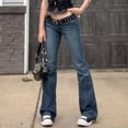 thumbnail image 3 of Pantalones vaqueros acampanados ajustados de tiro bajo para mujer, pantalones vaqueros largos, ropa Vintage, moda coreana, ropa de calle Fairycore, Años 2000, 3 of 7
