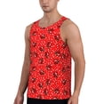 thumbnail image 2 of Gukieu Red Ladybugs On White Dotted Print Men's Quick Dry Fitness Vest, Round Neck Sleeveless Fitness Bodybuilding Top-3X-Large, 2 of 7