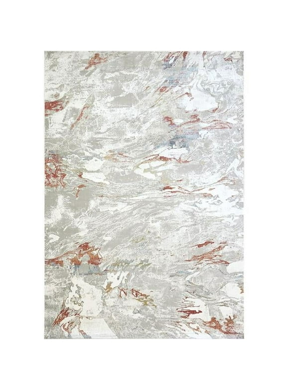 Dynamic Rugs LD249874130 2 ft. x 3 ft. 5 in. Leda 9874 Area Rug, 130 Ivory Red