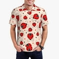 thumbnail image 3 of Rocae Red Ladybug for Men's Short Sleeve Polo Shirt, Quick Drying Performance Moisture Wicking Sports Men's Golf Shirt X-Large, 3 of 9