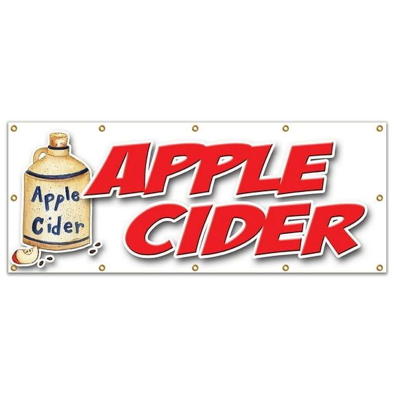 48"x120" APPLE CIDER BANNER SIGN fresh orchard produce picked homemade ripe