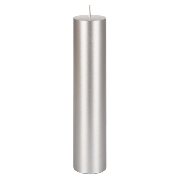 Mega Candles 1 pc Unscented Silver Round Pillar Candle, Hand Poured Premium Wax Candles 2 Inch x 9 Inch, Home Décor, Wedding Receptions, Baby Showers, Birthdays, Celebrations, Party Favors & More