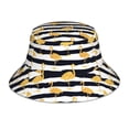 thumbnail image 3 of Daiia Gold Flamingo Pattern Bucket Hat - Trendy Cotton Sun Hat for Beach, Golf, Fishing - Fun Outdoor Vacation Boonie for Men and Women, 3 of 9