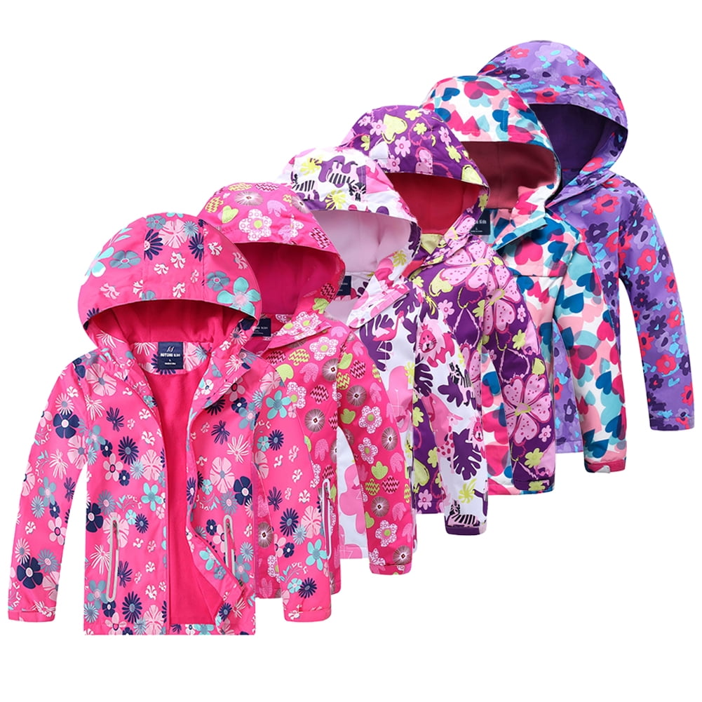AJZIOJIRO 3-12T Girls Autumn Hooded Windbreaker Jacket AJZIOJIRO 3-12T Girls Autumn Hooded Windbreaker Jacket