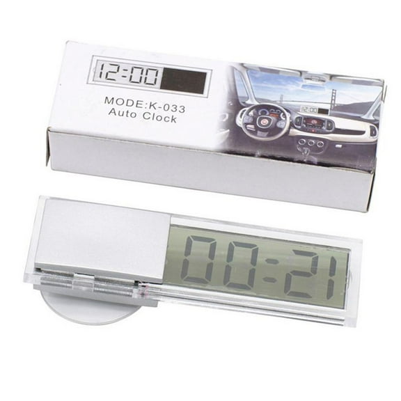 Mini Car Digital Clock Transparent LCD High Quality with Suction Cup