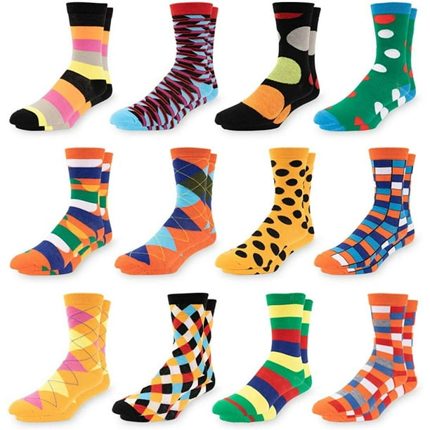 Mitch Bogen Men's Colorful Dress Socks Fun Patterned Funky Crew