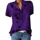 thumbnail image 2 of Camisas Estampadas Primavera Verano Camisa Casual Elegante Blusa de Oficina Simple Tallas Grandes (Púrpura S) Cgtredaw Para estrenar, 2 of 4
