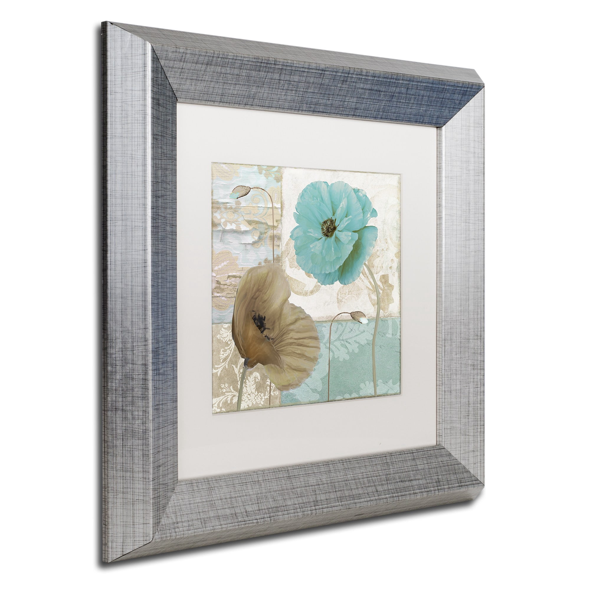 Trademark Fine Art "Beach Poppies IV" Canvas Art by Color Bakery White Matte, Silver Frame