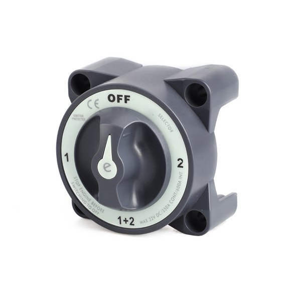 4 Positions 32V 350 Ampères E-Series Étanche Isolateur de Batterie Double pour Bateau Marin Protégé contre l'Allumage Blanc/rouge, Facile à Installer