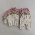 thumbnail image 5 of Gubotare Baby Girls' Clothing Sets Winter Girls Clothes 2 Piece Outfit Top + Cargo Pants, Fall Clothing Set Size 12 18 Months (Pink,12-18 Months), 5 of 6