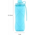thumbnail image 2 of Ruizzi Blue Collapsible Silicone Water Bottle, BPA-Free Leak-Proof Foldable Travel Bottle with Lanyard for Hiking, Gym & Camping, 2 of 7