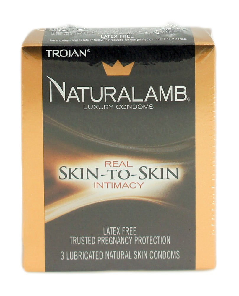 Naturalamb Natural Skin Condoms Lubricated 3 Each (Pack of 2)