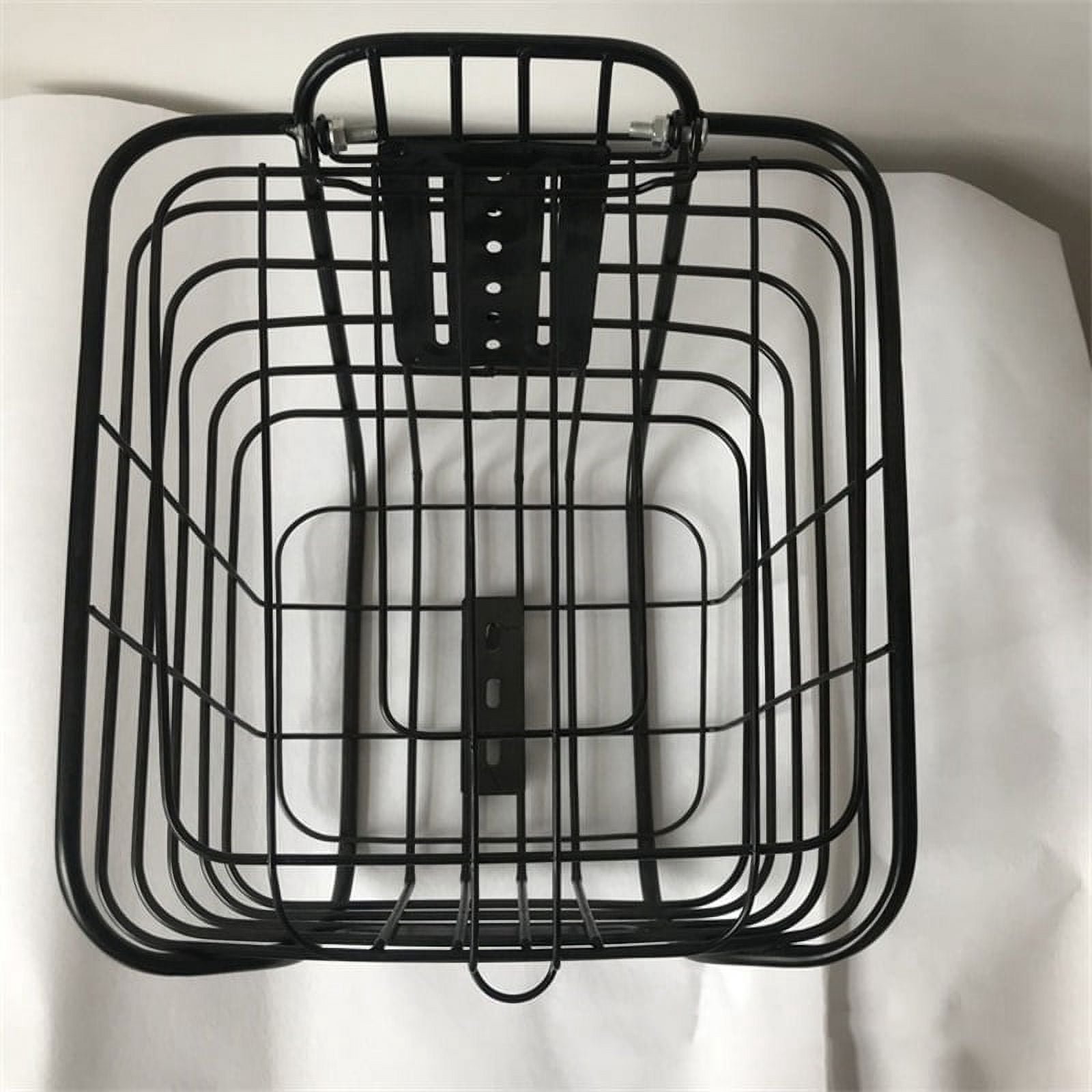 Panier Vélo Avant – Maille Métallique Noire, Grande Capacité, Pour Courses, Animaux, Couverture Incluse – Fer Robuste