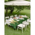thumbnail image 3 of Outdoor Tablecloth with Umbrella Hole and Zipper, Green Christmas Rectangle Table Cloth 60x120 Inch Waterproof Tablecloth, Xmas Tree Snowflake Stars Winter Picnic Table Cover for Patio Camping, 3 of 7